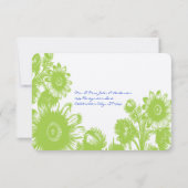 Groene Floral en Lapis Blue Wedding RSVP-kaart RSVP Kaartje (Achterkant)