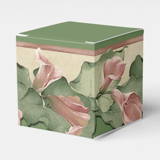 Groene Floral Favor Box Bedankdoosjes (Voorkant Zijde)
