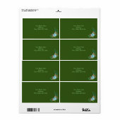 Groene Floral Flowers Labels (Full Sheet)