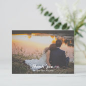 Groene Floral foto Weddenschap/Shower Hartelijk da Bedankkaart (Staand voorkant)