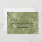 Groene Floral foto Weddenschap/Shower Hartelijk da Bedankkaart (Achterkant)