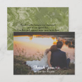 Groene Floral foto Weddenschap/Shower Hartelijk da Bedankkaart (Voorkant / Achterkant)