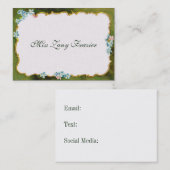 Groene Floral  Franse Sociale Roepkaart Contactkaartje (Voorkant / Achterkant)