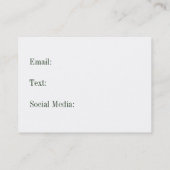 Groene Floral  Franse Sociale Roepkaart Contactkaartje (Achterkant)