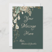 Groene Floral Garland Script Elegant Wedding Bedankkaart (Achterkant)