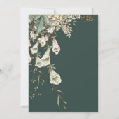 Groene Floral Garland Script Elegant Wedding Kaart (Achterkant)