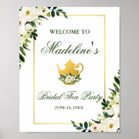 Groene Floral Gold Vrijgezellenfeest Tea Party Wel