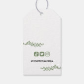 Groene Floral Heart met liefdesprijs Cadeaulabel (Achterkant)