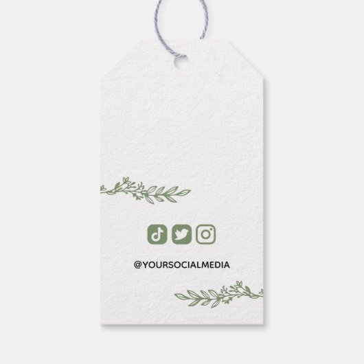 Groene Floral Heart met liefdesprijs Cadeaulabel (Achterkant)