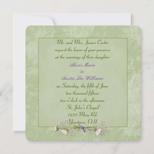 Groene Floral in reliëf Kaart (Voorkant)