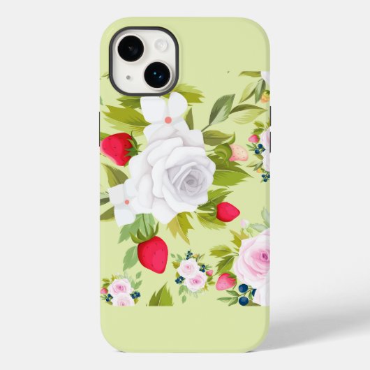 Groene Floral iPhone Case (Achterkant)