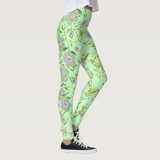 Groene Floral-Leggings Leggings (Rechts)