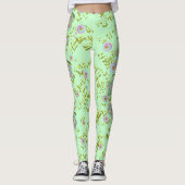 Groene Floral-Leggings Leggings (Voorkant)
