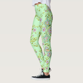 Groene Floral-Leggings Leggings