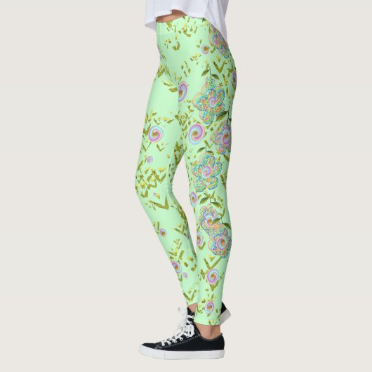Groene Floral-Leggings Leggings (Links)