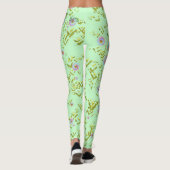 Groene Floral-Leggings Leggings (Achterkant)