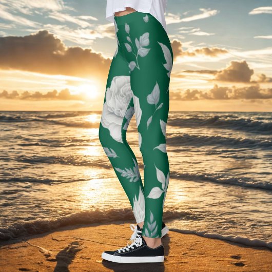 Groene Floral-Leggings Leggings
