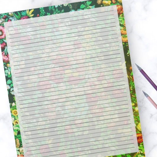  Groene Floral Lond Stationery College Regel Notitieblok