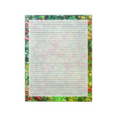  Groene Floral Lond Stationery College Regel Notitieblok (Linkerzijde)