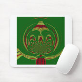 Groene Floral. Modern ontwerp voor stamhout Muismat (Met muis)