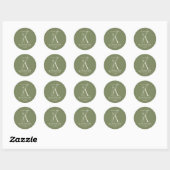 Groene Floral Monogram initiaal K Ronde Sticker (Vel)