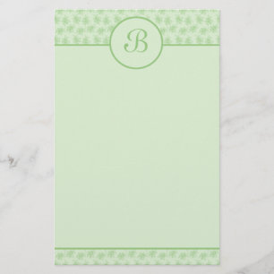 Groene Floral Monogram Initiaal Stationery Briefpapier