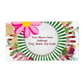 Groene Floral Monogram Labels (Voorkant)