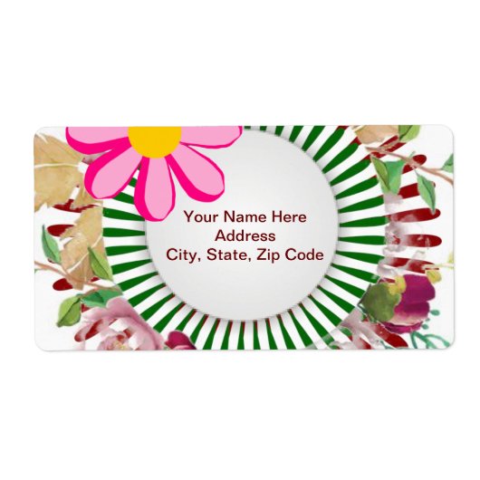 Groene Floral Monogram Labels (Voorkant)