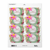 Groene Floral Monogram Labels (Full Sheet)