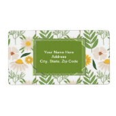 Groene Floral Monogram Labels (Voorkant)