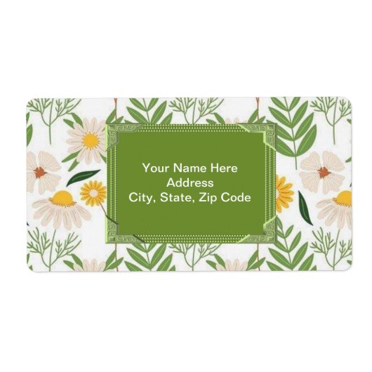 Groene Floral Monogram Labels (Voorkant)