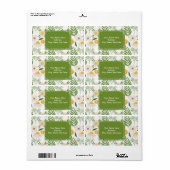 Groene Floral Monogram Labels (Full Sheet)