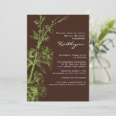 Groene Floral op uitnodiging van de bruine bridal (Staand voorkant)