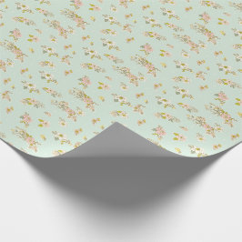   groene Floral roze Cadeaupapier