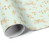   groene Floral roze Cadeaupapier (Rol Hoek)
