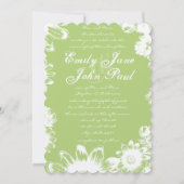 Groene  Floral Rustic Country Weddenschap Kaart (Voorkant)