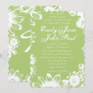 Groene Floral Rustic Country Weddenschap Kaart