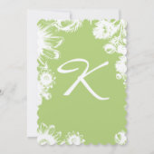 Groene  Floral Rustic Country Weddenschap Kaart (Achterkant)