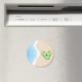 Groene Floral-Teenslippers op de Beach Magnet (Insitu (Vaatwasser))