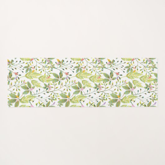 Groene Floral tuinhagel Yogamat (Achterkant (horizontaal))