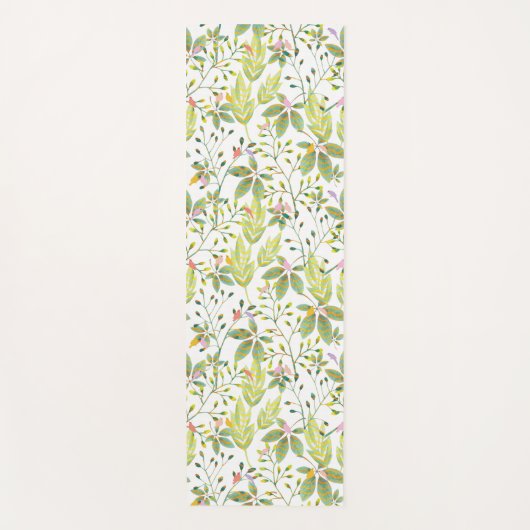 Groene Floral tuinhagel Yogamat (Voorkant)