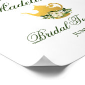 Groene Floral Vrijgezellenfeest Tea Party Welkom Poster (Hoek)