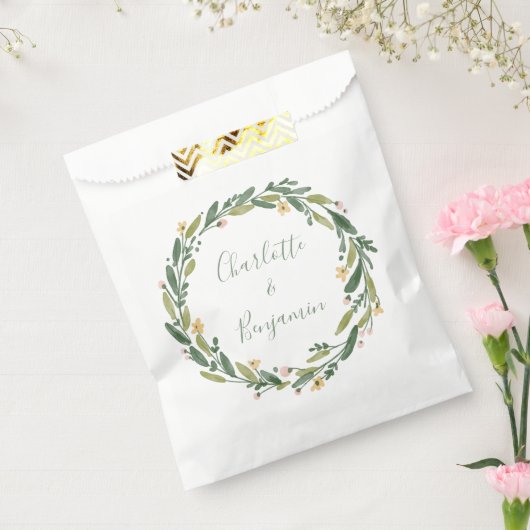 Groene Floral Waterverf Greenery Custom Wedding Bedankzakje (Gezegeld)