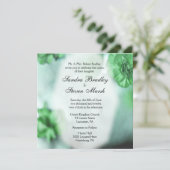 Groene Floral Wedding Invitations Kaart (Staand voorkant)