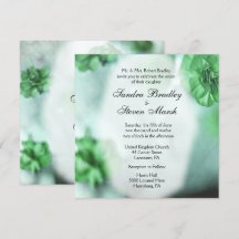 Groene Floral Wedding Invitations