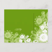 Groene Floral Wedding Invitations Uitnodiging Briefkaart (Achterkant)