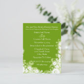 Groene Floral Wedding Invitations Uitnodiging Briefkaart (Staand voorkant)