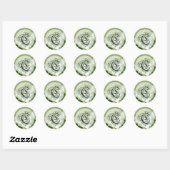 Groene Floral Wedding Monogram C Zegel (Vel)