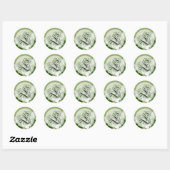 Groene Floral Wedding Monogram L Seal Ronde Sticker (Vel)