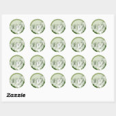 Groene Floral Wedding RSVP-zegel Ronde Sticker (Vel)
